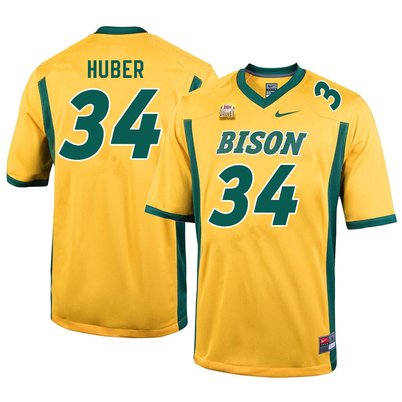 Men #34 Kegan Huber North Dakota State Bison College Football Jerseys Sale-Yellow
